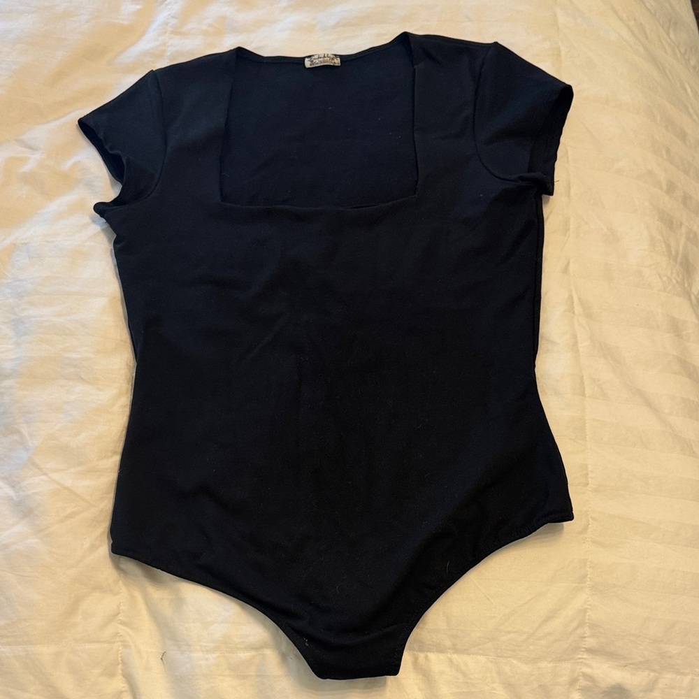 Free People Black Bodysuit